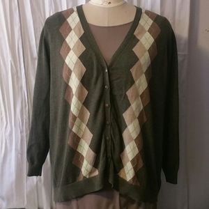 Olive green cardigan sweater